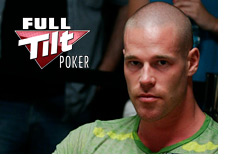 -- Patrik Antonius next to the Full Tilt Poker logo --