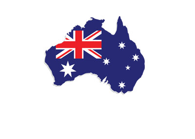 Map and flag of Australia - Stylized - Illustration.