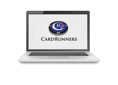 Cardrunners logo on a Mac laptop - Composite.