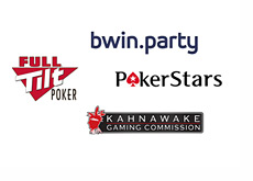 Company logos - Full Tilt Poker, bwin.party, Pokerstars, Kahnawake Gaming Commission