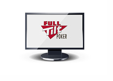 Full Tilt Poker logo on a computer monitor - Illustration