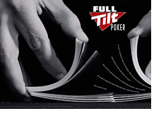 full tilt poker promo image - shuffling cards - company logo