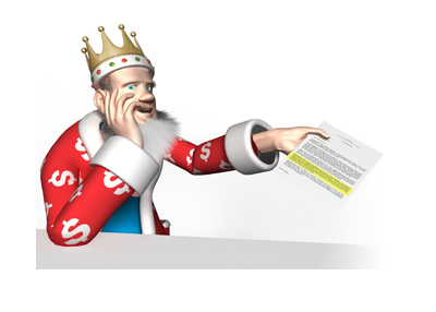 The King is presenting important info in a document.  Highlighted in yellow.