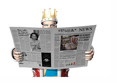 The King is reading the papers