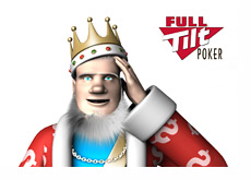 The King is scratching his head - Full Tilt Poker logo in the background