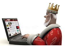 poker king is surfing his own website - of course - its the best poker site out there - ohhh yess