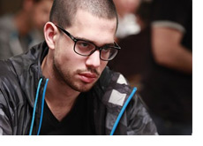 Nick Schulman at the WSOP 2010 - At the table looking mean