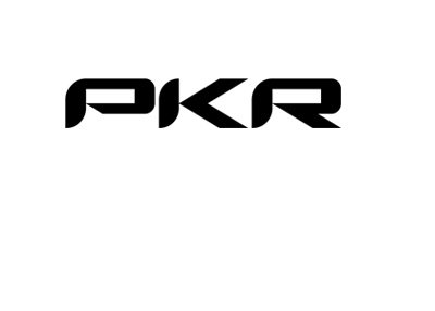 PKR logo - Black on white background.