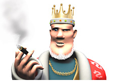 king is smoking a cigarette and talking about account takeovers in online poker