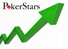 logo pokerstars - arrow pointing up - company growing during a global recession