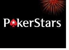 company logo - pokerstars - fireworks in the background