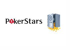 Pokerstars logo next to the open safe - Illustration