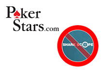 company logos pokerstars and sharkscope with a no sign over it