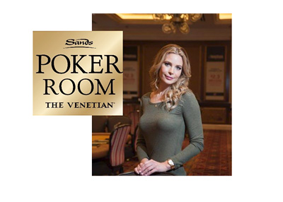 Erica Lindgren represents the Sands Poker Room at the Venetian - Promo photograph