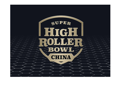 The Super High Roller Bowl - China - Year 2018 - Logo with a digitized black background.