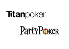 Party Poker and Titan Poker logos