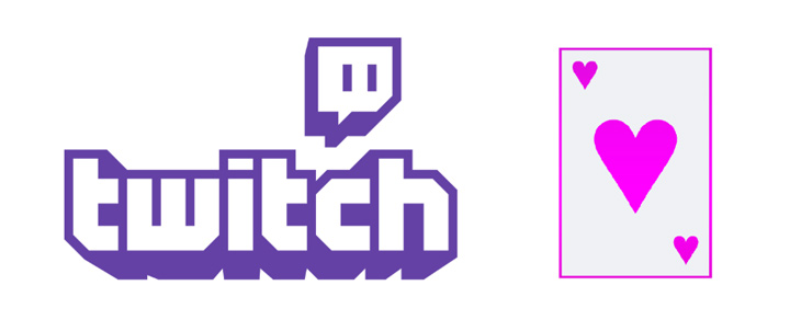 The Twitch TV logo next to an Ace of spades.