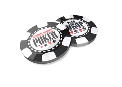 Two World Series of Poker 2016 black chips designed in 3D