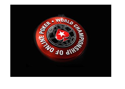 The World Championship of Online Poker - WCOOP - Red logo on black background.