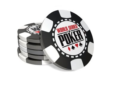 The World Series of Poker chip stack - Illustration - Black ones.